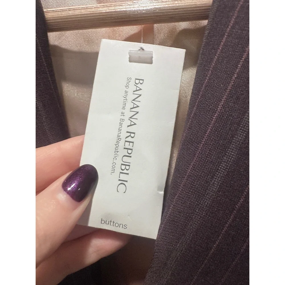 Banana‎ Republic Gray Striped Wool Blazer Size 4 Business Casual Capsule Work